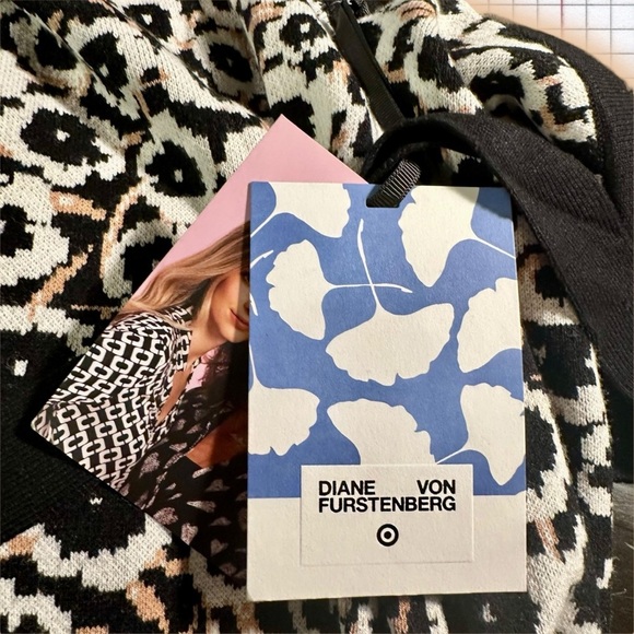 NWT Diane von Furstenberg for Target ‘Halter Tie-Neck Neutral Poppy Dress’ Sz L - Picture 8 of 16